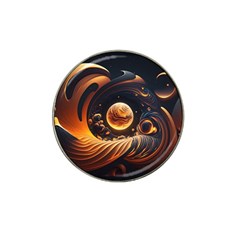 Ai Generated Swirl Space Design Fractal Light Abstract Hat Clip Ball Marker