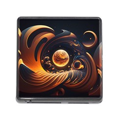 Ai Generated Swirl Space Design Fractal Light Abstract Memory Card Reader (square 5 Slot)