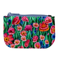 Blossom-filled Watercolor Flowers Large Coin Purse by GardenOfOphir
