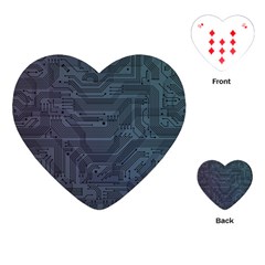 Circuit Board Circuits Mother Board Computer Chip Playing Cards Single Design (heart) by Ravend