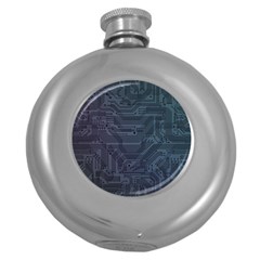 Circuit Board Circuits Mother Board Computer Chip Round Hip Flask (5 Oz) by Ravend