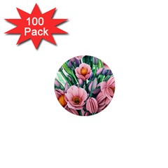 Azure Watercolor Flowers 1  Mini Magnets (100 Pack)  by GardenOfOphir