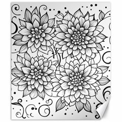 Flowers Template Line Art Pattern Coloring Page Canvas 20  X 24  by Ravend