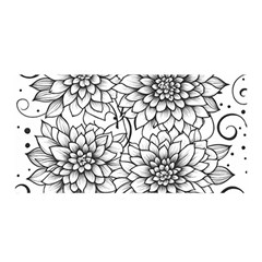 Flowers Template Line Art Pattern Coloring Page Satin Wrap 35  X 70  by Ravend