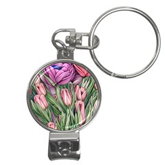 Chic Choice Classic Watercolor Flowers Nail Clippers Key Chain by GardenOfOphir