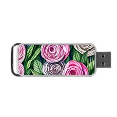 Breathtaking Bright Brilliant Watercolor Flowers Portable Usb Flash (one Side) by GardenOfOphir