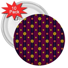 Purple Background Graphic Decor Backdrop Design Art 3  Buttons (10 Pack)  by Ravend