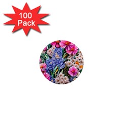 Bountiful Watercolor Flowers 1  Mini Magnets (100 Pack)  by GardenOfOphir