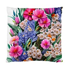 Bountiful Watercolor Flowers Standard Cushion Case (two Sides)