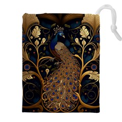 Peacock Plumage Bird Decorative Pattern Graceful Drawstring Pouch (4xl)