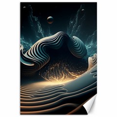 Ai Generated Swirl Space Design Fractal Light Canvas 12  X 18  by Ravend