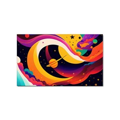 Ai Generated Moon Art Design Graphic Shape Sticker Rectangular (100 Pack) by Ravend