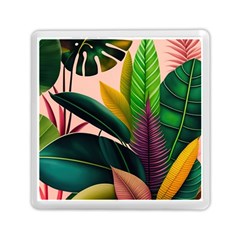 Ai Generated Tropical Leaves Foliage Wallpaper Memory Card Reader (square)