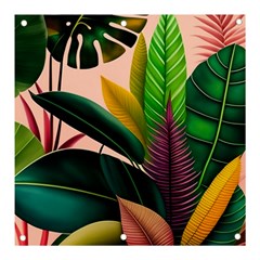 Ai Generated Tropical Leaves Foliage Wallpaper Banner And Sign 3  X 3 