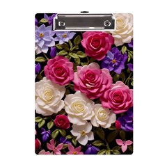Ai Generated Roses Flowers Petals Bouquet Wedding A5 Acrylic Clipboard by Ravend