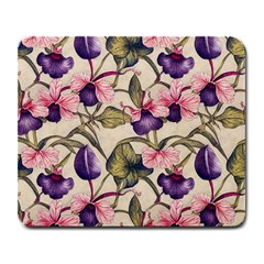 Flowers Pattern Decorative Wallpaper Scrapbooking Large Mousepad