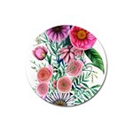 Captivating And Celestial Watercolor Flowers Magnet 3  (Round)