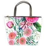 Captivating And Celestial Watercolor Flowers Bucket Bag