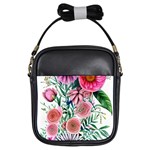Captivating And Celestial Watercolor Flowers Girls Sling Bag