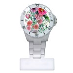 Captivating And Celestial Watercolor Flowers Plastic Nurses Watch