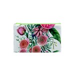 Captivating And Celestial Watercolor Flowers Cosmetic Bag (XS)