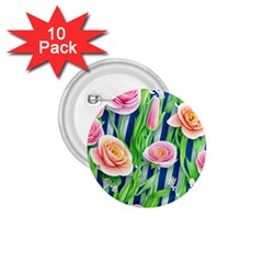 Dazzling Watercolor Flowers 1 75  Buttons (10 Pack) by GardenOfOphir