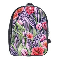 Charming Watercolor Flowers School Bag (large) by GardenOfOphir