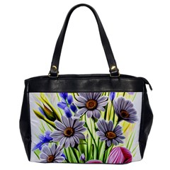 Expressive Watercolor Flowers Botanical Foliage Oversize Office Handbag by GardenOfOphir