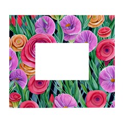 Boho Retropical Flowers White Wall Photo Frame 5  X 7  by GardenOfOphir