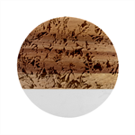 Retro Floral Marble Wood Coaster (Round)