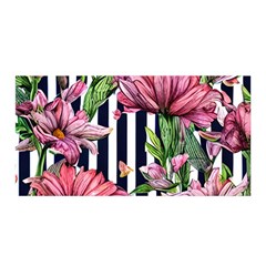 Tropical Botanical Flowers In Watercolor Satin Wrap 35  X 70  by GardenOfOphir