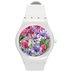 The Perfect Pattern For Your Cottagecore Aesthetics Round Plastic Sport Watch (m) by GardenOfOphir