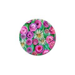 Tropical Flowers Pattern Golf Ball Marker (4 Pack) by GardenOfOphir