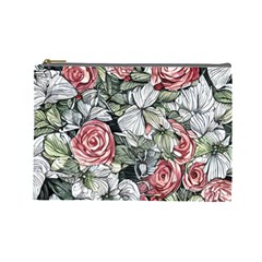 Retro Topical Botanical Flowers Cosmetic Bag (large) by GardenOfOphir