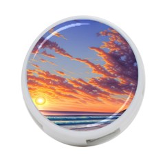 Summer Sunset Over Beach 4-port Usb Hub (one Side) by GardenOfOphir