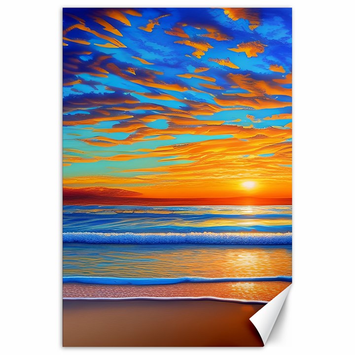 Golden Sunsets Over The Ocean Canvas 20  x 30 