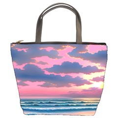 Sunset Over The Beach Bucket Bag by GardenOfOphir