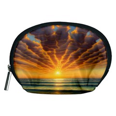 Waves At Sunset Accessory Pouch (medium) by GardenOfOphir