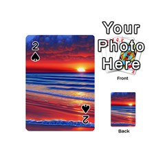Golden Sunset Over Beach Playing Cards 54 Designs (mini) by GardenOfOphir