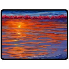 Sunset At The Beach Fleece Blanket (large) by GardenOfOphir