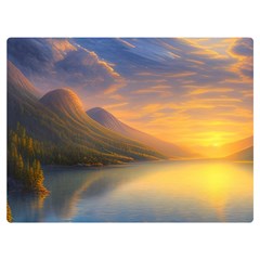 Benevolent Sunset One Side Premium Plush Fleece Blanket (extra Small) by GardenOfOphir