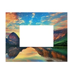 Portentous Sunset White Tabletop Photo Frame 4 x6  by GardenOfOphir