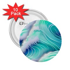 Stunning Pastel Blue Ocean Waves 2 25  Buttons (10 Pack)  by GardenOfOphir