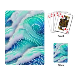 Stunning Pastel Blue Ocean Waves Playing Cards Single Design (rectangle) by GardenOfOphir