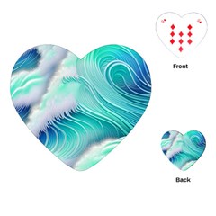 Stunning Pastel Blue Ocean Waves Playing Cards Single Design (heart) by GardenOfOphir