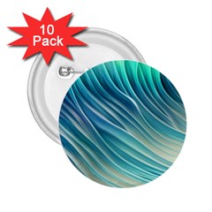 Pastel Ocean Waves 2 25  Buttons (10 Pack)  by GardenOfOphir