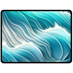 Pastel Blue Ocean Waves Iii Fleece Blanket (large) by GardenOfOphir