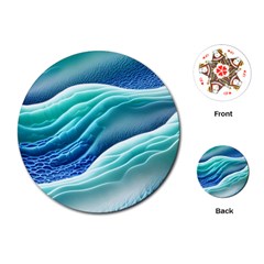 Pastel Beach Wave I Playing Cards Single Design (round) by GardenOfOphir