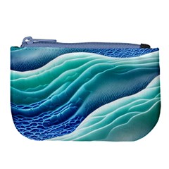 Pastel Beach Wave I Large Coin Purse by GardenOfOphir