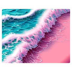 Summer Waves In Pink Ii One Side Premium Plush Fleece Blanket (medium) by GardenOfOphir